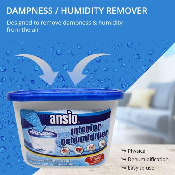 ANSIO Dehumidifier 500ml Pack of 10 Condensation Remover Moisture Absorber Dehumidifiers for Damp, Mould, Moisture in Home, Kitchen, Wardrobe,