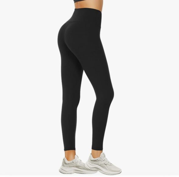 DDOBB Leggings for Women High Waisted Black Leggings Tummy Control Stretchy Pants Trousers Regular&Plus Size - Image 2